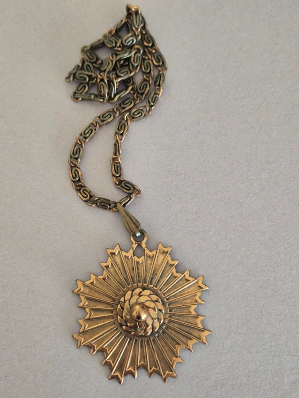 Statement Starburst Copper Medallion Necklace